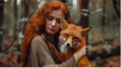 beautiful redhead red fox crush on the photographer vixen